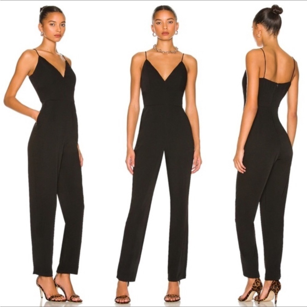 NWT More to Come x Revolve Heidi Cami Jumpsuit Black Pants One Piece